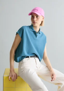 Ärmelloses Poloshirt wide aus Organic Cotton