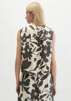 Ärmelloses Print-Bluse regular aus LENZING™ ECOVERO™