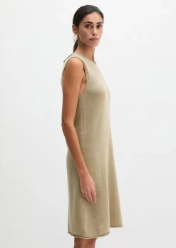 Ärmelloses Strickkleid shaped aus Organic Cotton-Leinen-Mix