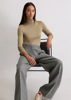Rollkragen-Longsleeve regular aus TENCEL™ Modal