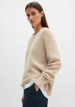 Rundhalspullover loose aus Heavy-Weight-Organic-Cotton