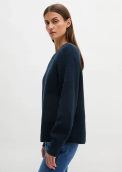 Rundhalspullover loose aus Heavy-Weight-Organic-Cotton