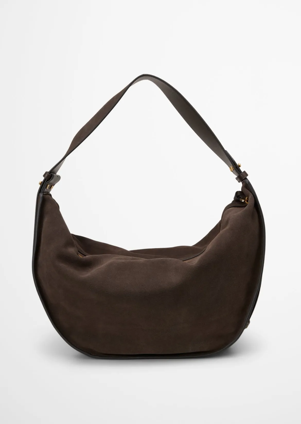 Schultertasche aus weichem Veloursleder