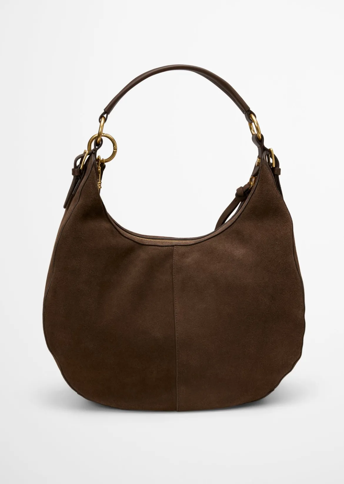 Schultertasche aus weichem Veloursleder