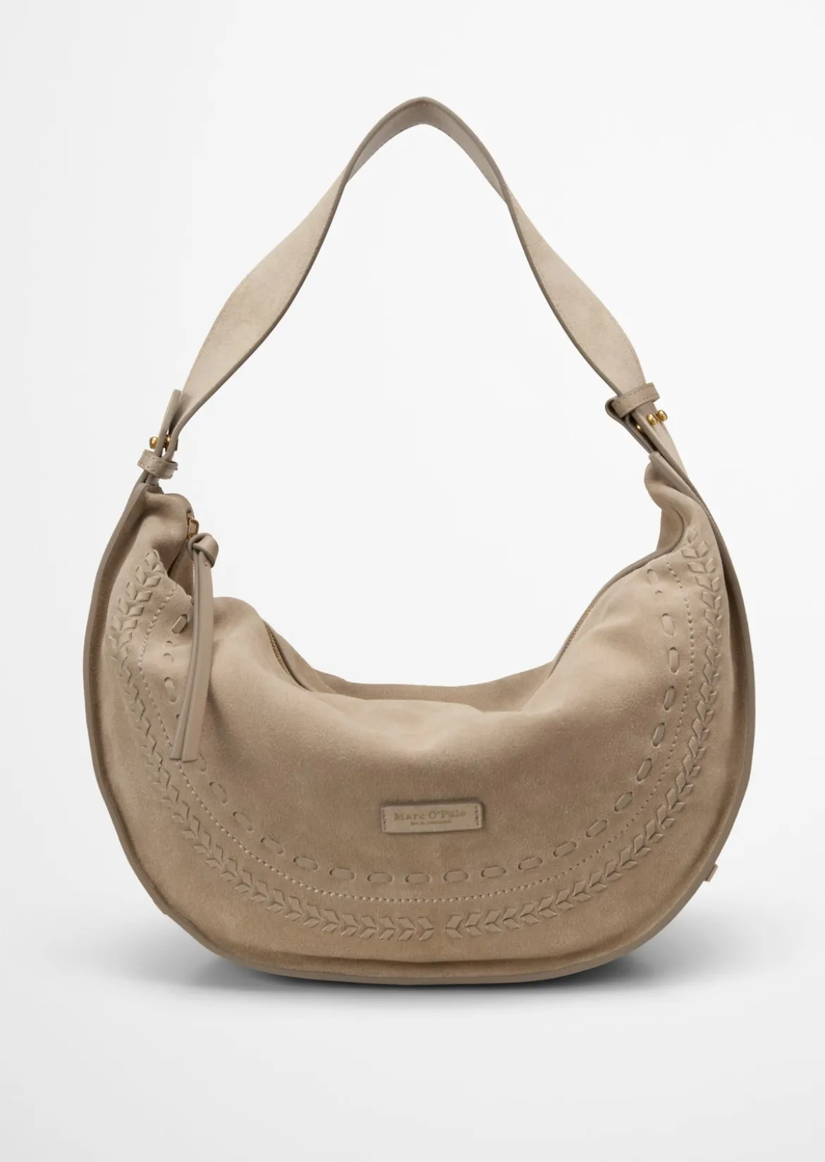 Schultertasche aus weichem Veloursleder