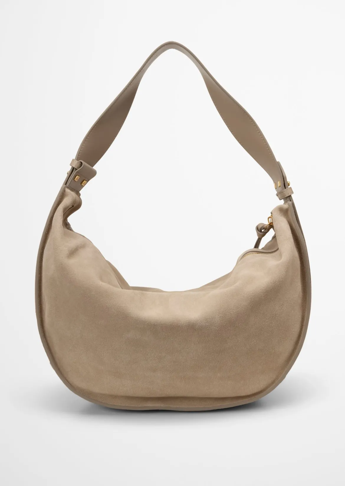 Schultertasche aus weichem Veloursleder