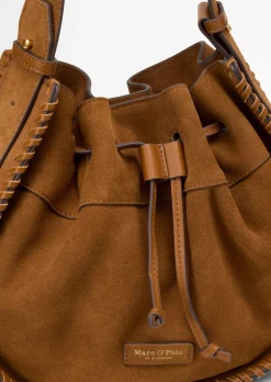 Schultertasche aus weichem Veloursleder