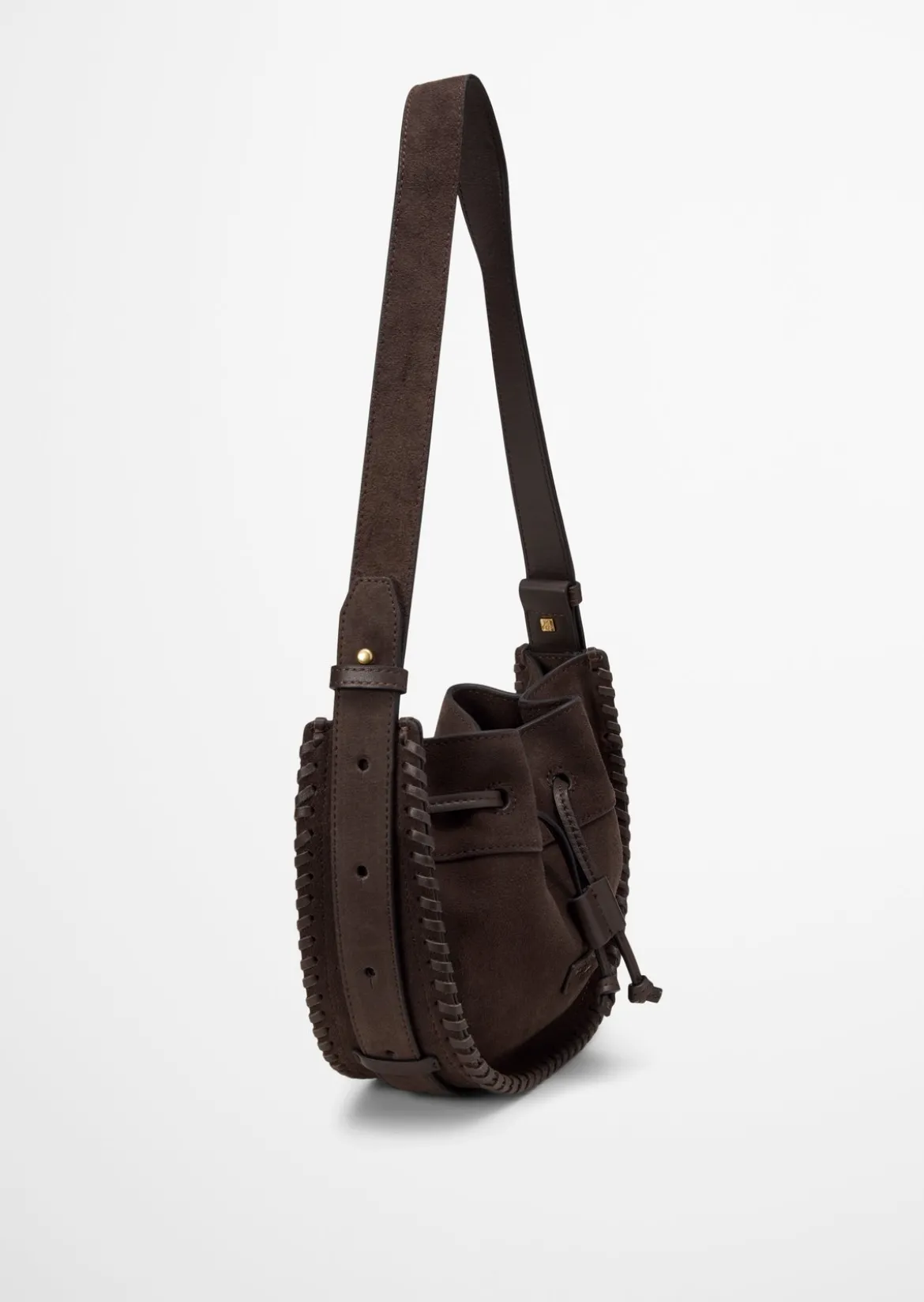 Schultertasche small aus weichem Veloursleder