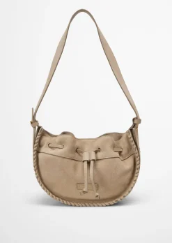 Schultertasche small aus weichem Veloursleder