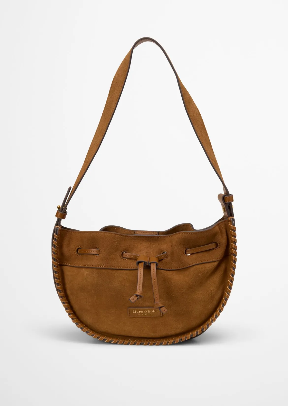 Schultertasche small aus weichem Veloursleder