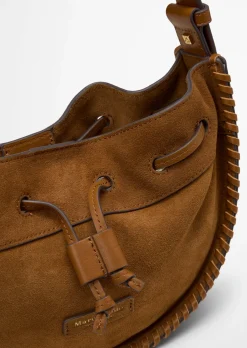 Schultertasche small aus weichem Veloursleder