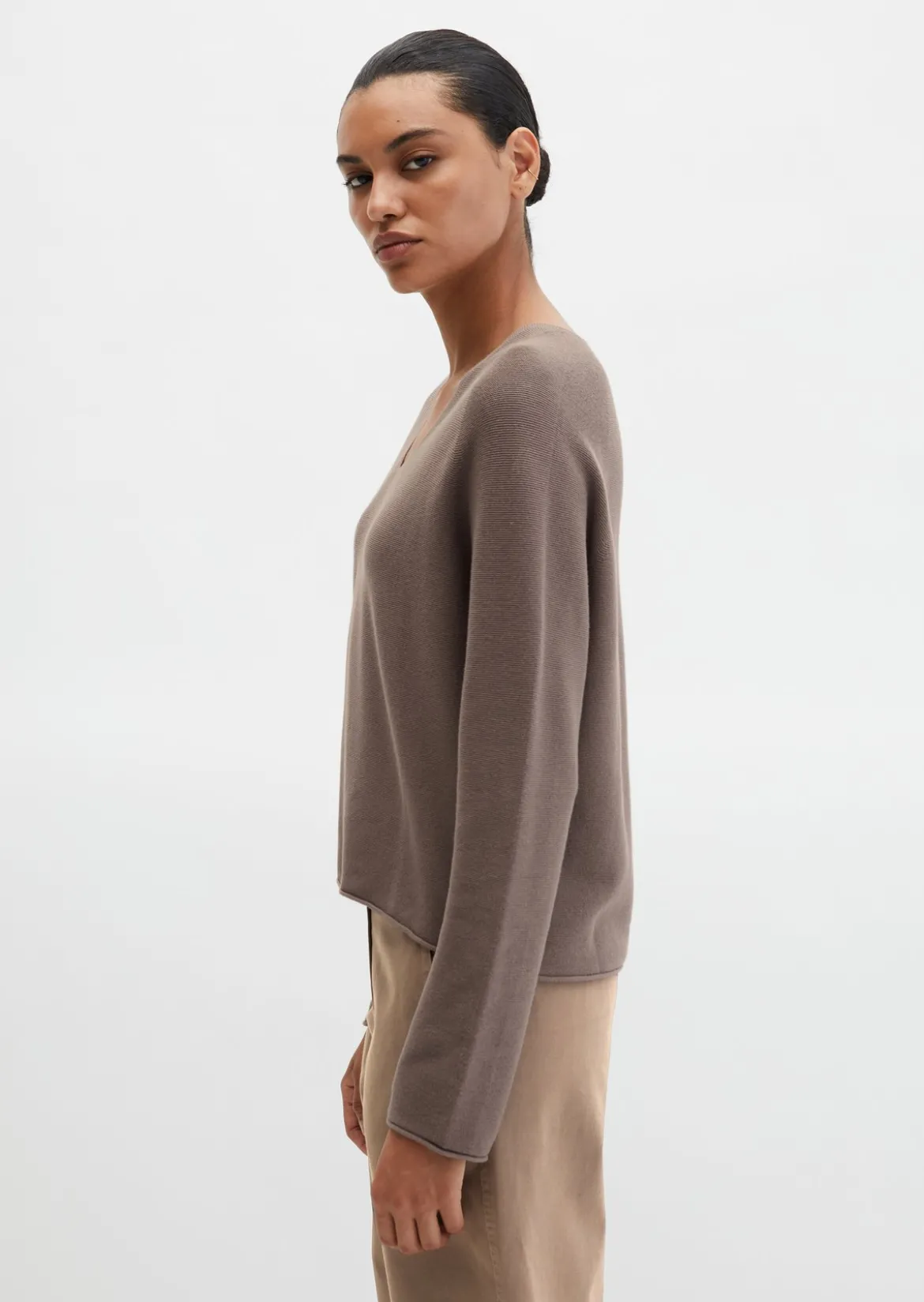 Seamless-Pullover loose aus reiner Bio-Baumwolle