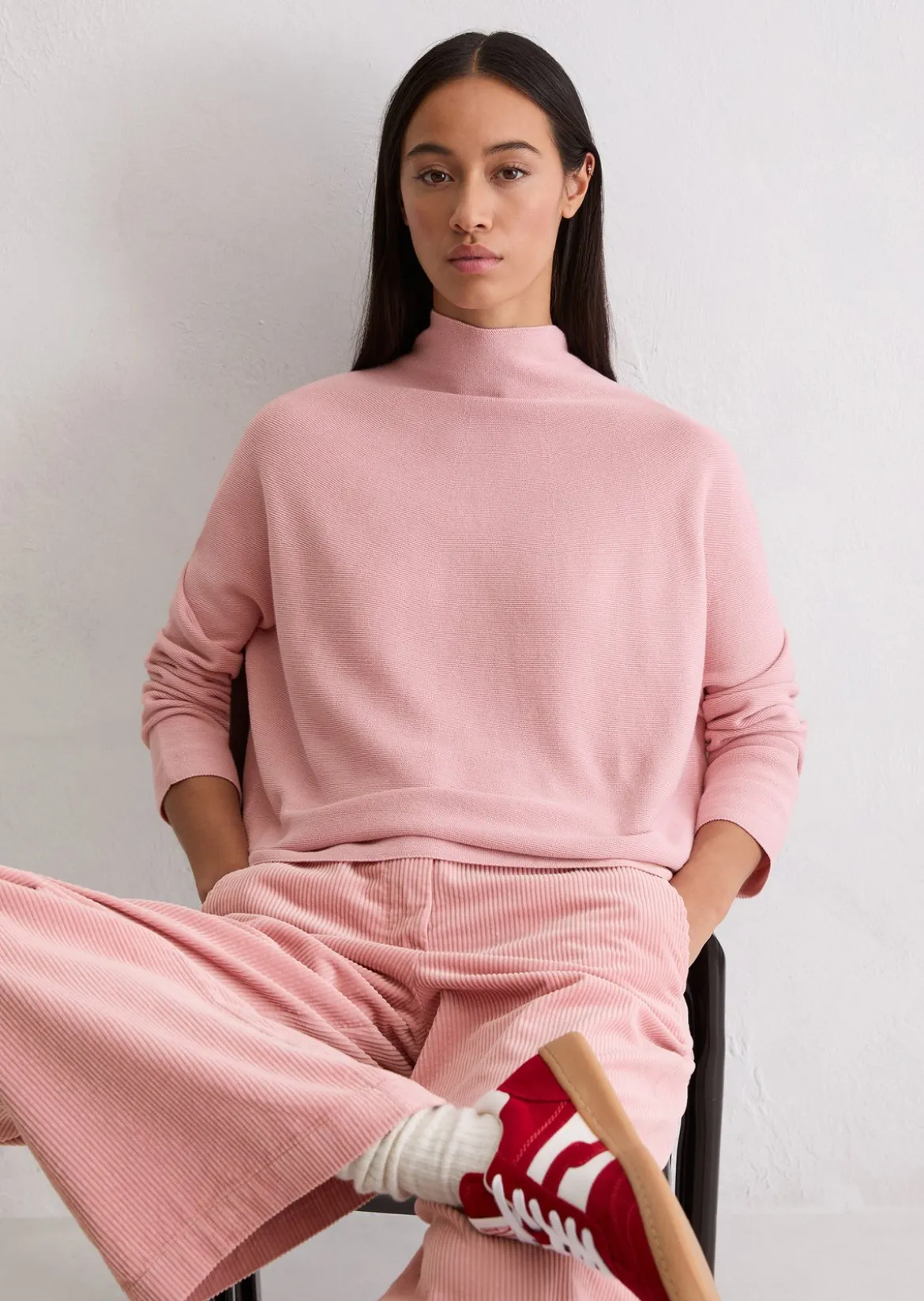 Seamless-Pullover loose aus softer Bio-Baumwolle