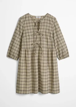 Seersucker-Kleid relaxed aus Baumwolle-Mix
