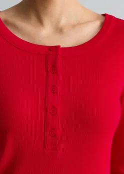 Serafino-Longsleeve regular aus weichem Rippjersey