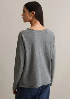 Serafino-Longsleeve relaxed aus weichem Slub Heavy Jersey