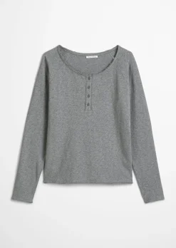 Serafino-Longsleeve relaxed aus weichem Slub Heavy Jersey