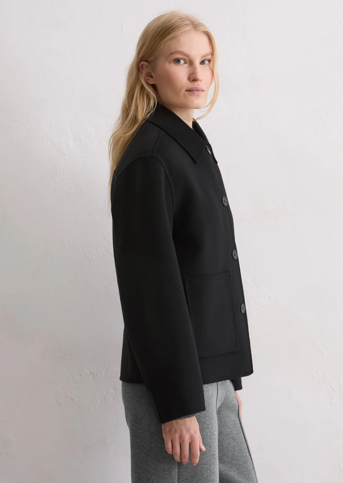 Shirtjacke regular aus edlem Woll-Doubleface