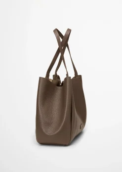 Shopper aus genarbtem Rindleder
