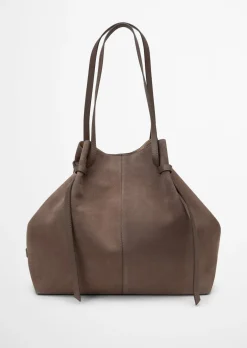 Shopper aus geschmeidigem Velours-Rindleder