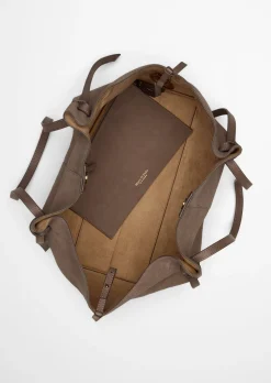 Shopper aus geschmeidigem Velours-Rindleder