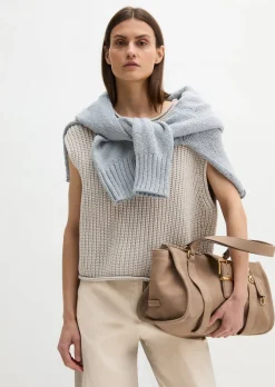 Shopper aus weichem Veloursleder