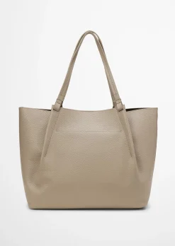 Shopper medium aus genarbtem Rindleder