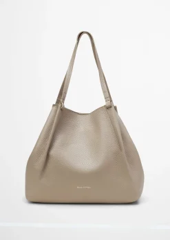 Shopper medium aus genarbtem Rindleder