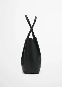 Shopper medium aus genarbtem Rindleder