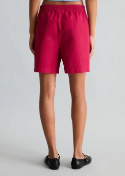 Shorts regular aus Leinen-Baumwolle-Mix