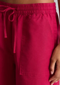 Shorts regular aus Leinen-Baumwolle-Mix