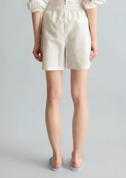 Shorts regular aus Leinen-Baumwolle-Mix