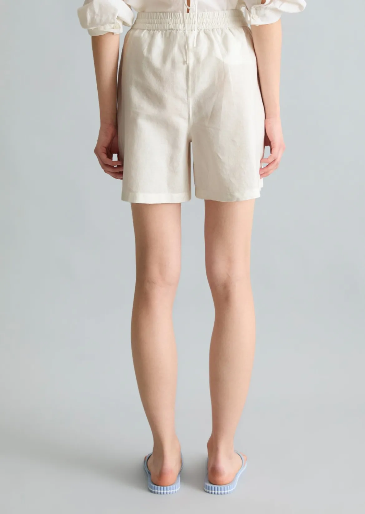 Shorts regular aus Leinen-Baumwolle-Mix
