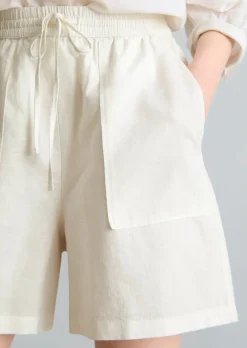 Shorts regular aus Leinen-Baumwolle-Mix