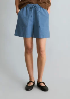 Shorts regular aus Leinen-Baumwolle-Mix