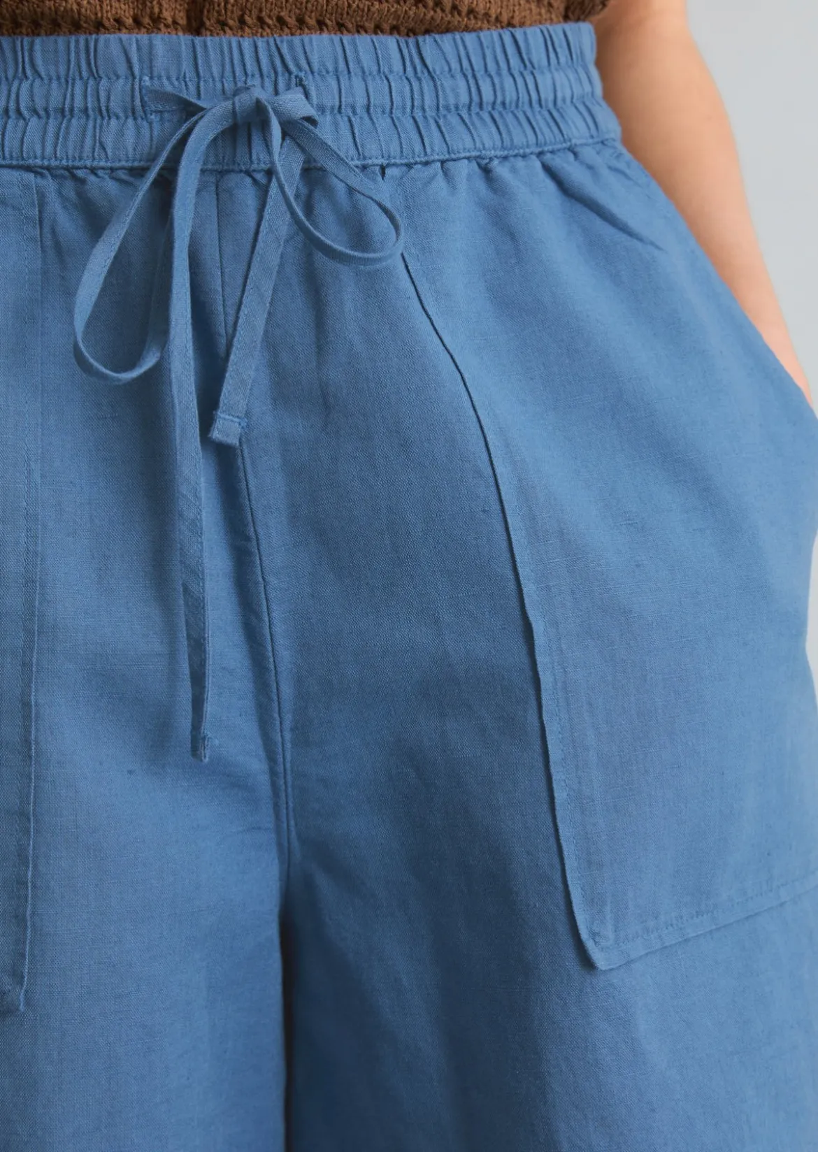 Shorts regular aus Leinen-Baumwolle-Mix