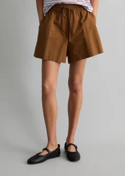 Shorts relaxed aus Papertouch-Popeline