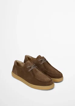 Slipper Model Karo im Wallabee-Stil aus Veloursleder
