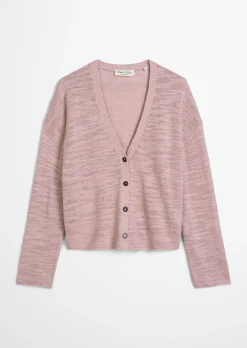 Slub-Cardigan loose aus Leinen-Baumwolle-Mix