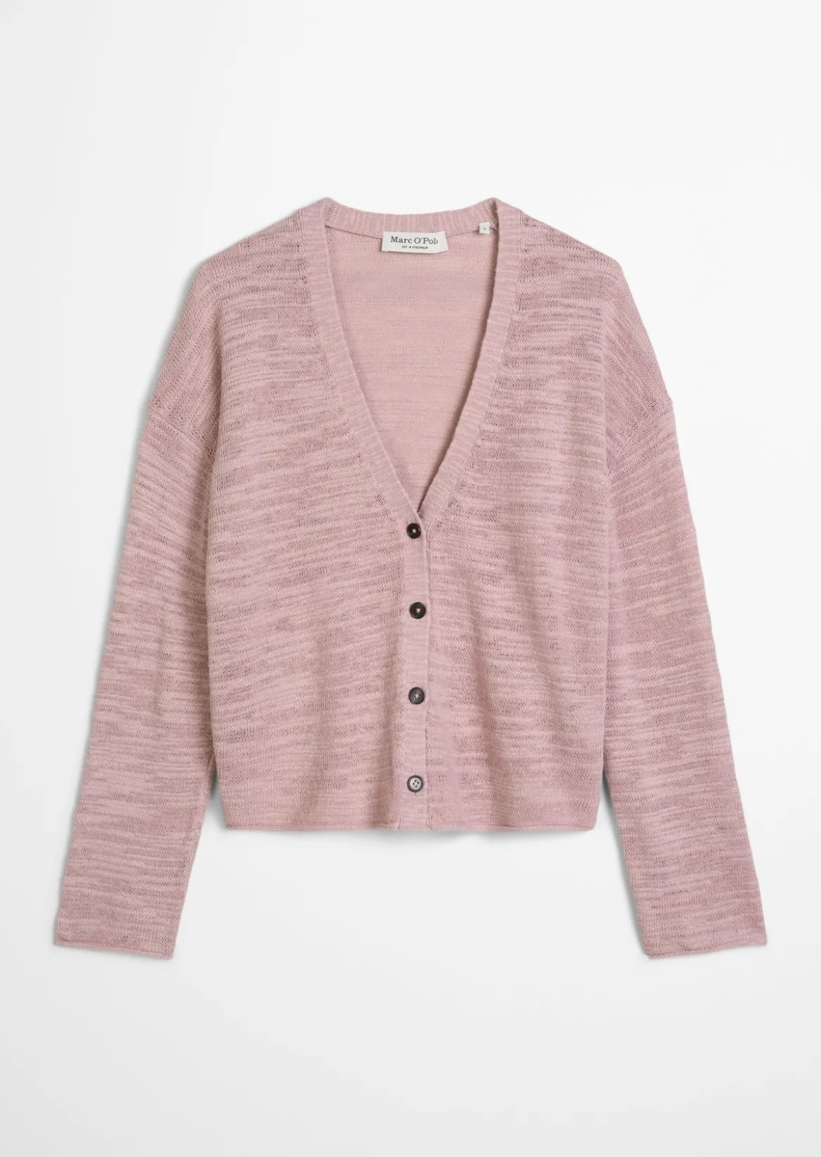 Slub-Cardigan loose aus Leinen-Baumwolle-Mix