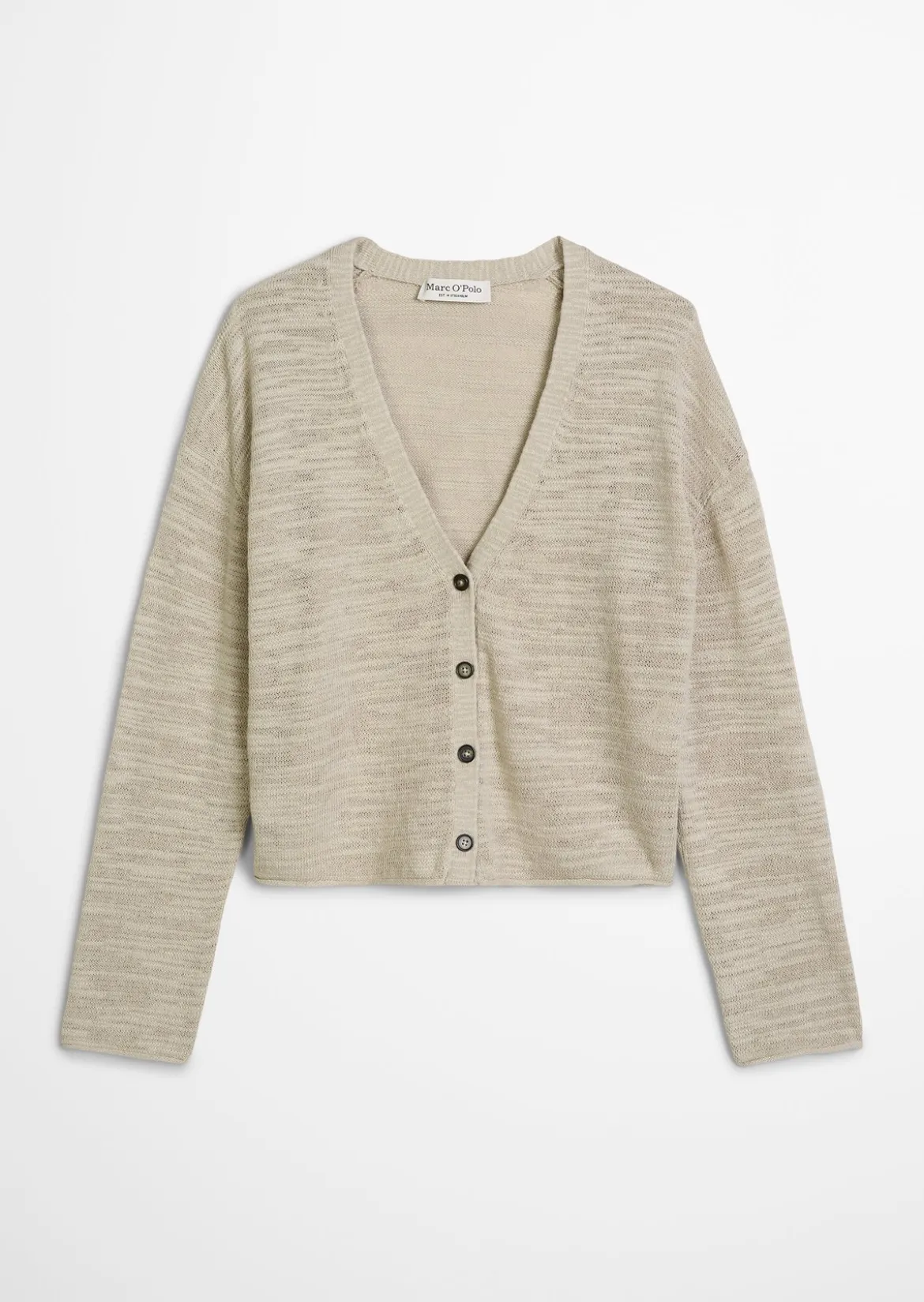 Slub-Cardigan loose aus Leinen-Baumwolle-Mix