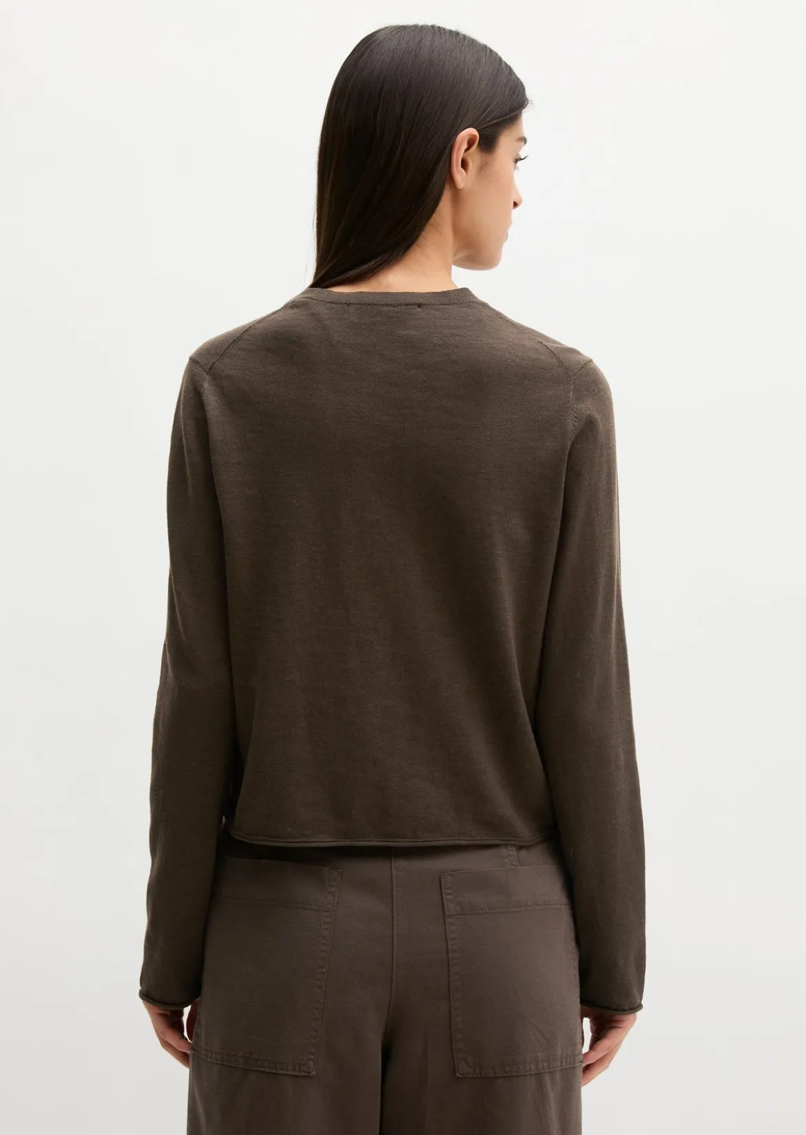 Slub-Cardigan regular aus Organic Cotton-Leinen-Mix