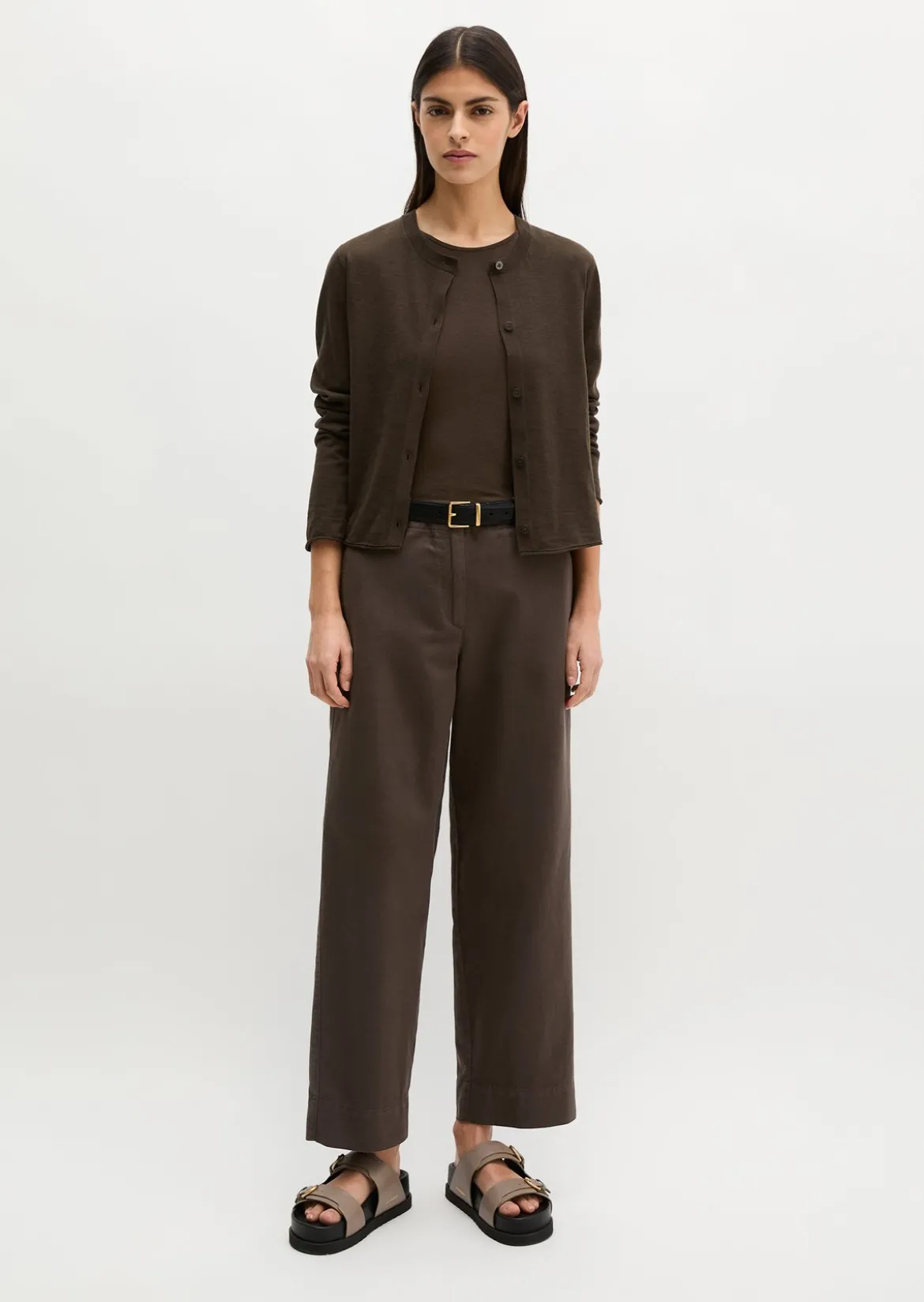 Slub-Cardigan regular aus Organic Cotton-Leinen-Mix