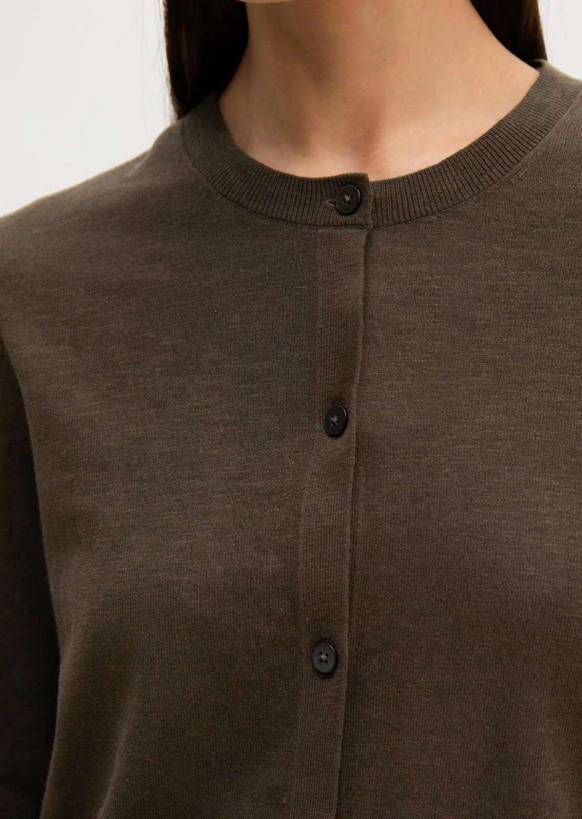 Slub-Cardigan regular aus Organic Cotton-Leinen-Mix