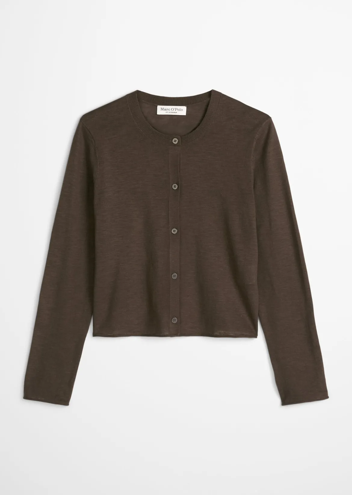 Slub-Cardigan regular aus Organic Cotton-Leinen-Mix