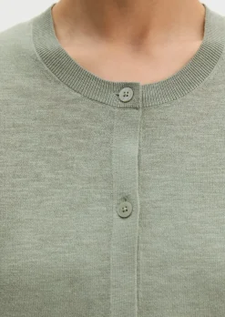 Slub-Cardigan regular aus Organic Cotton-Leinen-Mix