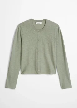 Slub-Cardigan regular aus Organic Cotton-Leinen-Mix