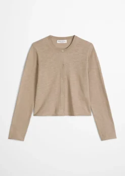 Slub-Cardigan regular aus Organic Cotton-Leinen-Mix