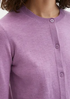 Slub-Cardigan regular aus Organic Cotton-Leinen-Mix