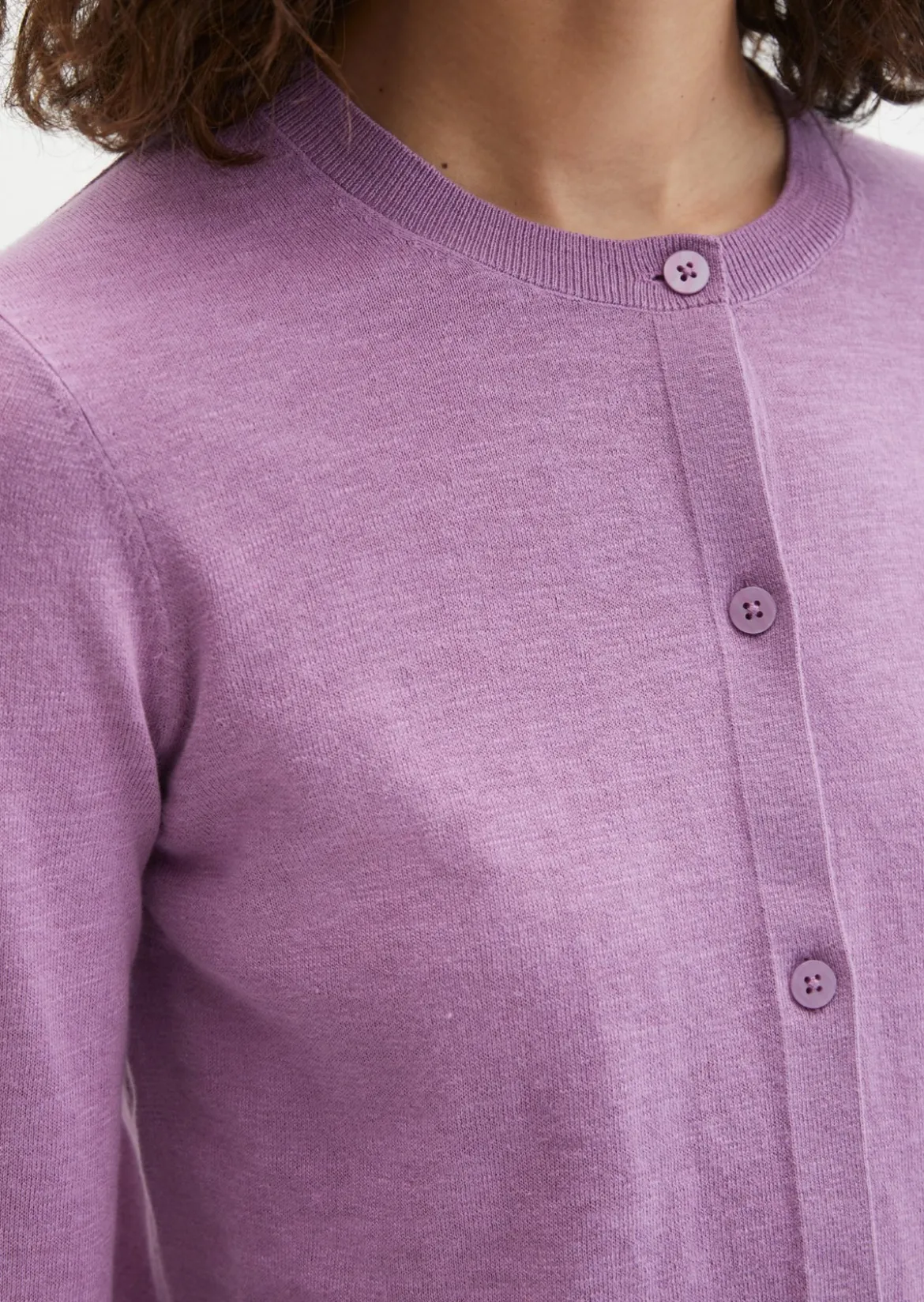 Slub-Cardigan regular aus Organic Cotton-Leinen-Mix